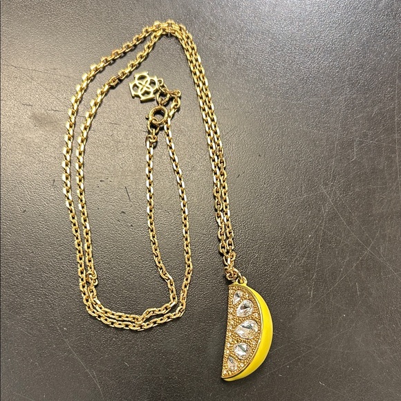 Ann Taylor Jewelry - Ann Tylor Gold lemon 🍋 Crescent Pendant Necklace